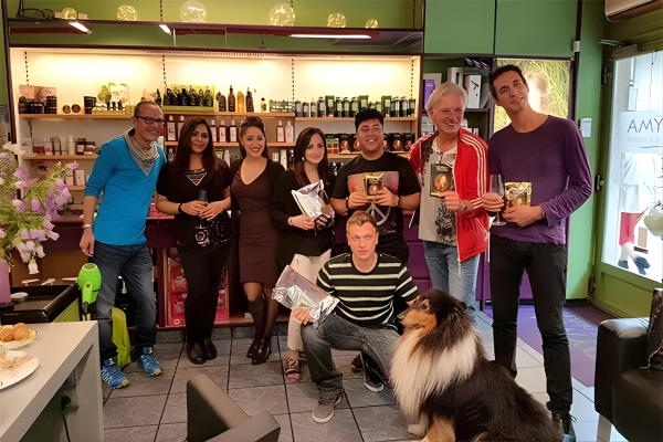 Mrs. payal walia the vice president of kirpal export overseas (KEO), with her husband Mr sunil walia and buyers.